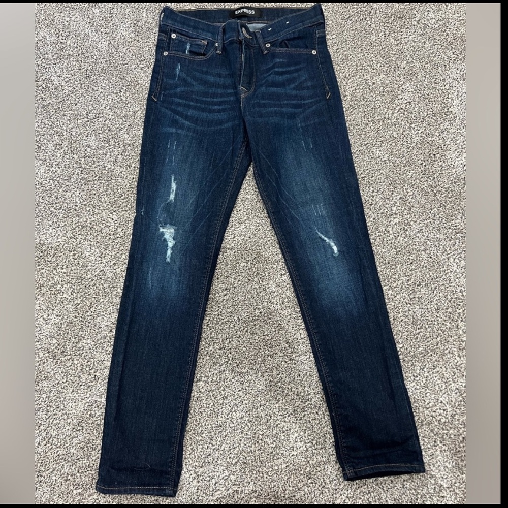 Express Dark Blue Skinny Jeans